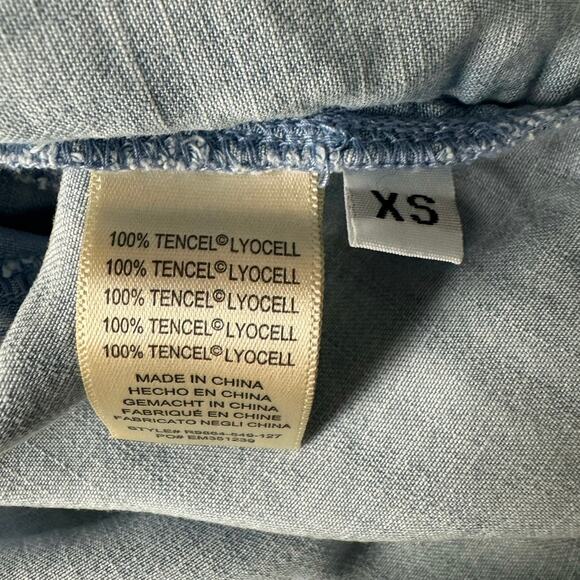 Cloth & Stone Soft Chambray Top Preppy Casual Classic Americana Timeless XS - Picture 8 of 9